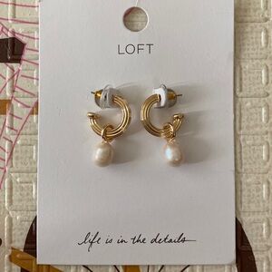 Loft Pearl Hoop Earrings